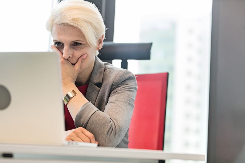 Person looking at a computer